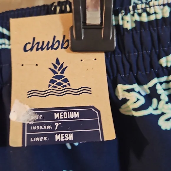 Chubbies Men's Classic 7 Swim Trunks: THE NEON GLADES: NEW WITH TAGS: SIZE M